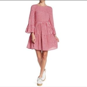 beachlunchlounge Red Gingham Tiered Dress Medium
